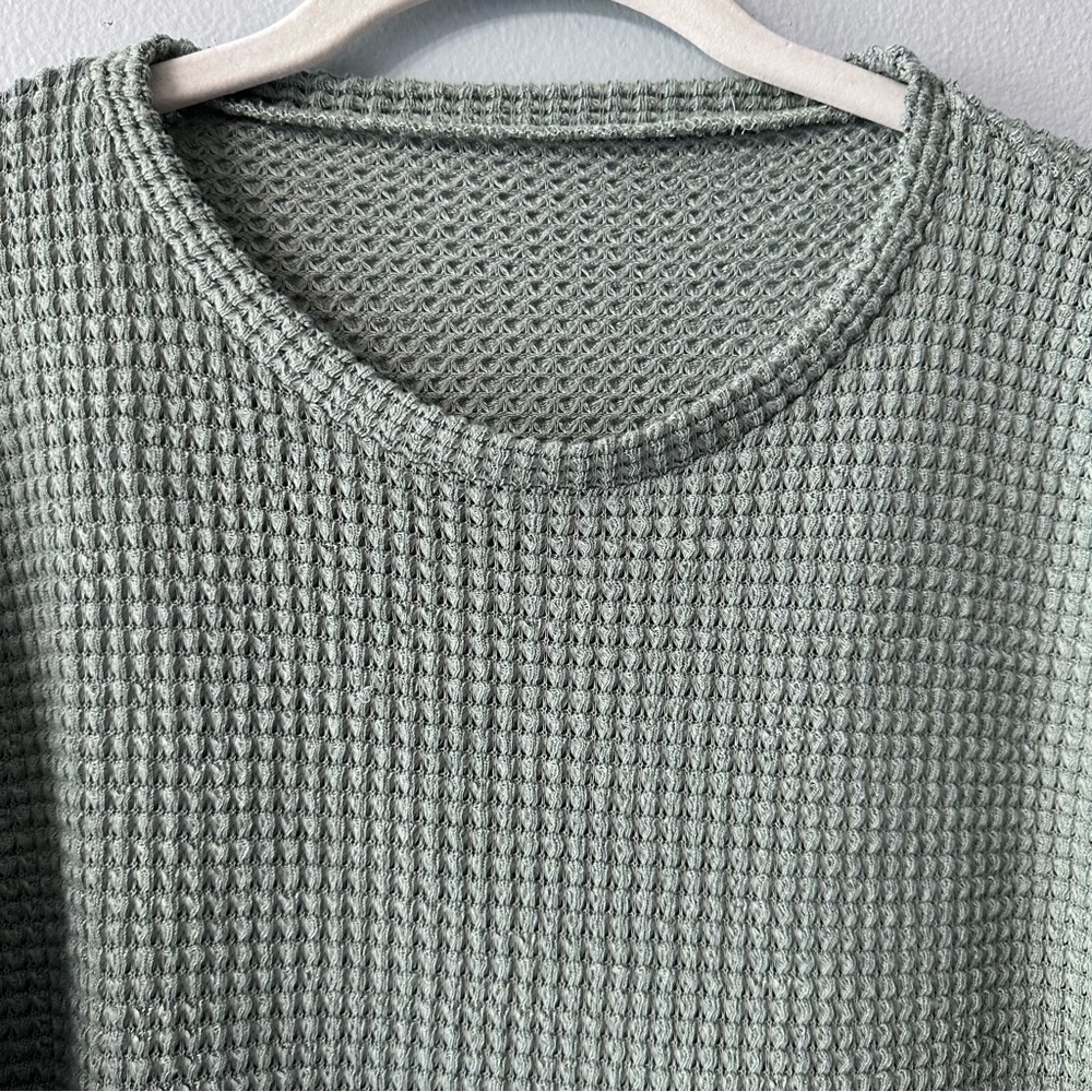 Green Sweater Shirt Size Small Lagenlook - Picture 2 of 5